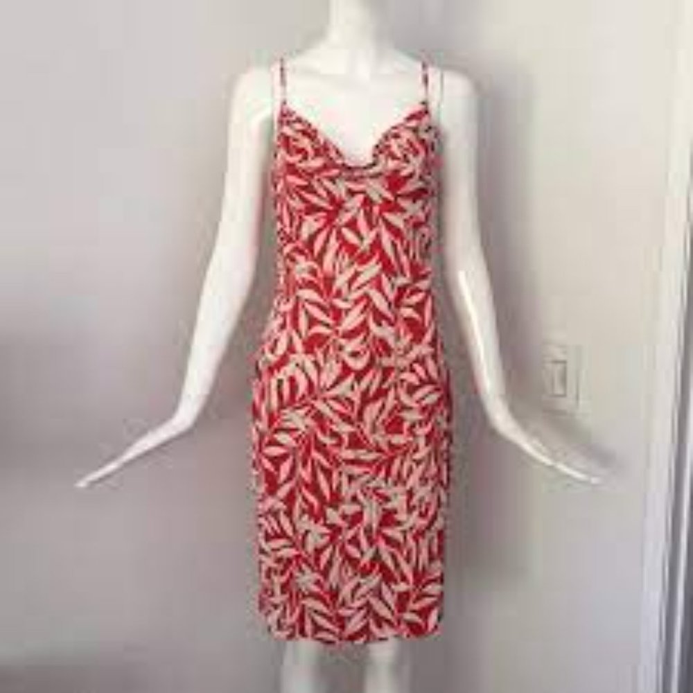 NWT, DIANE VON FURSTENBERG, SZ 12 FITS SMALL, ANNETTE SLIP DRESS, RED, 1…